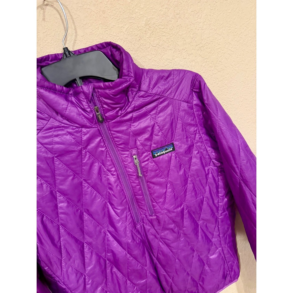 Patagonia Nano Puff Pullover Half Zip‎ Quilted Jacket XS Purple Fleece Lined - Picture 3 of 9